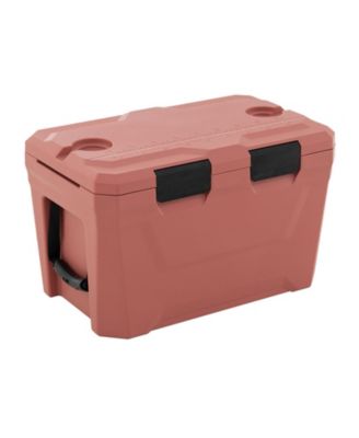 37 Quart Insulated Hard Shell Ice Chest with 2 Cup Holders Bottle Opener and Drain Plug