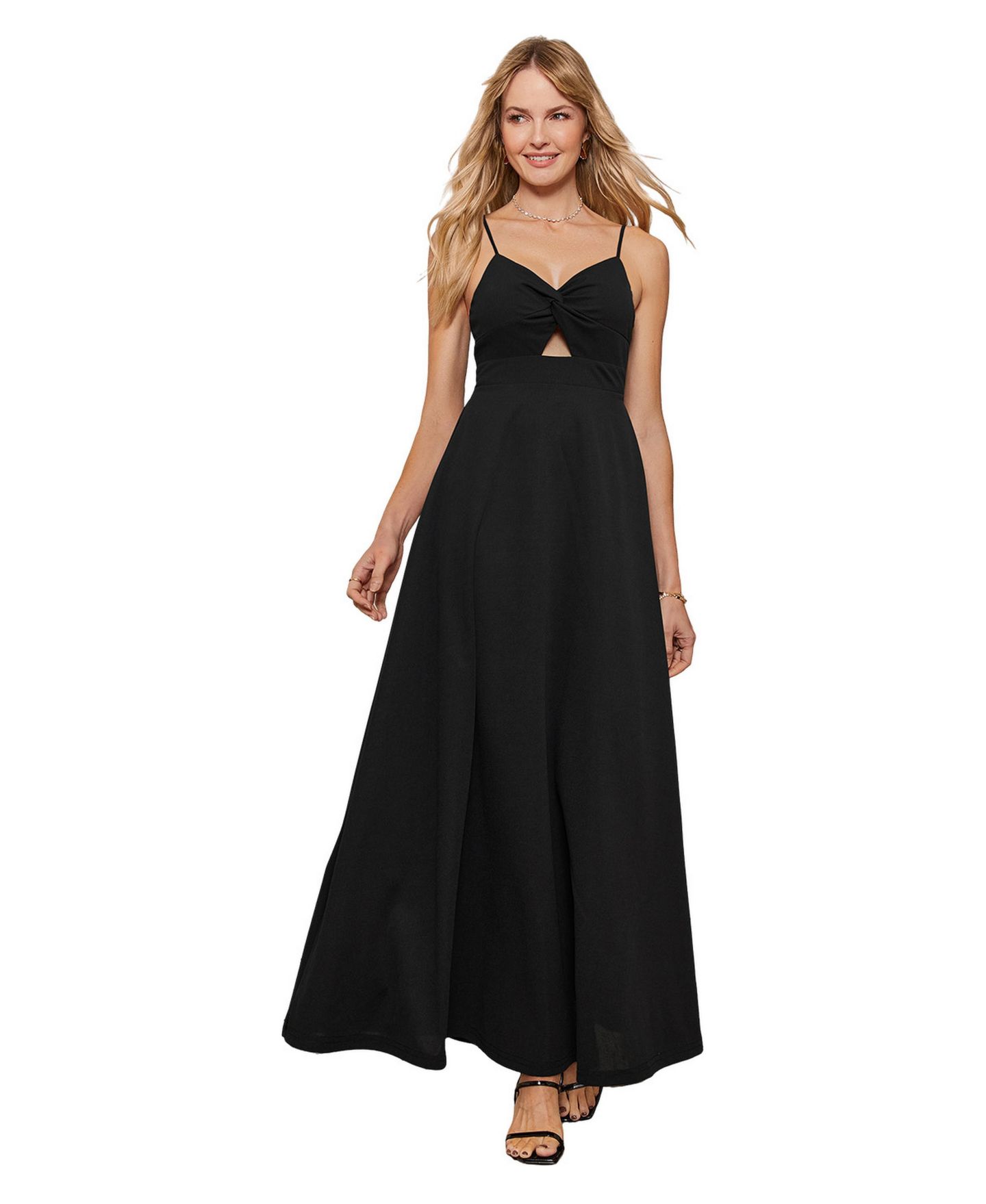 Женское платье Cupshe V-Neck Pull-On Unlined Beach, цвет: Чёрный — фото 1