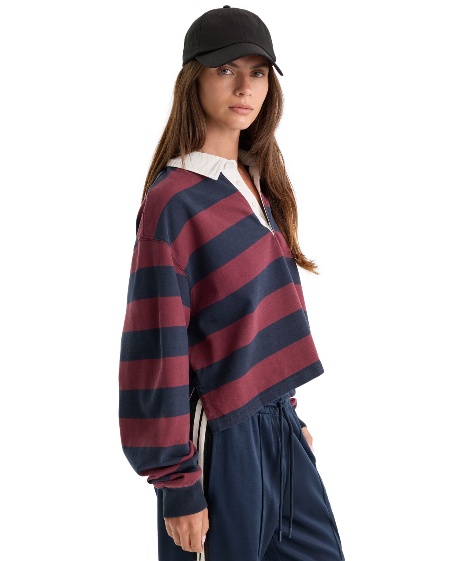 Women's Cropped Rugby Polo T-Shirt