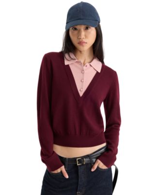 Women's Two-In-One Collared Sweater