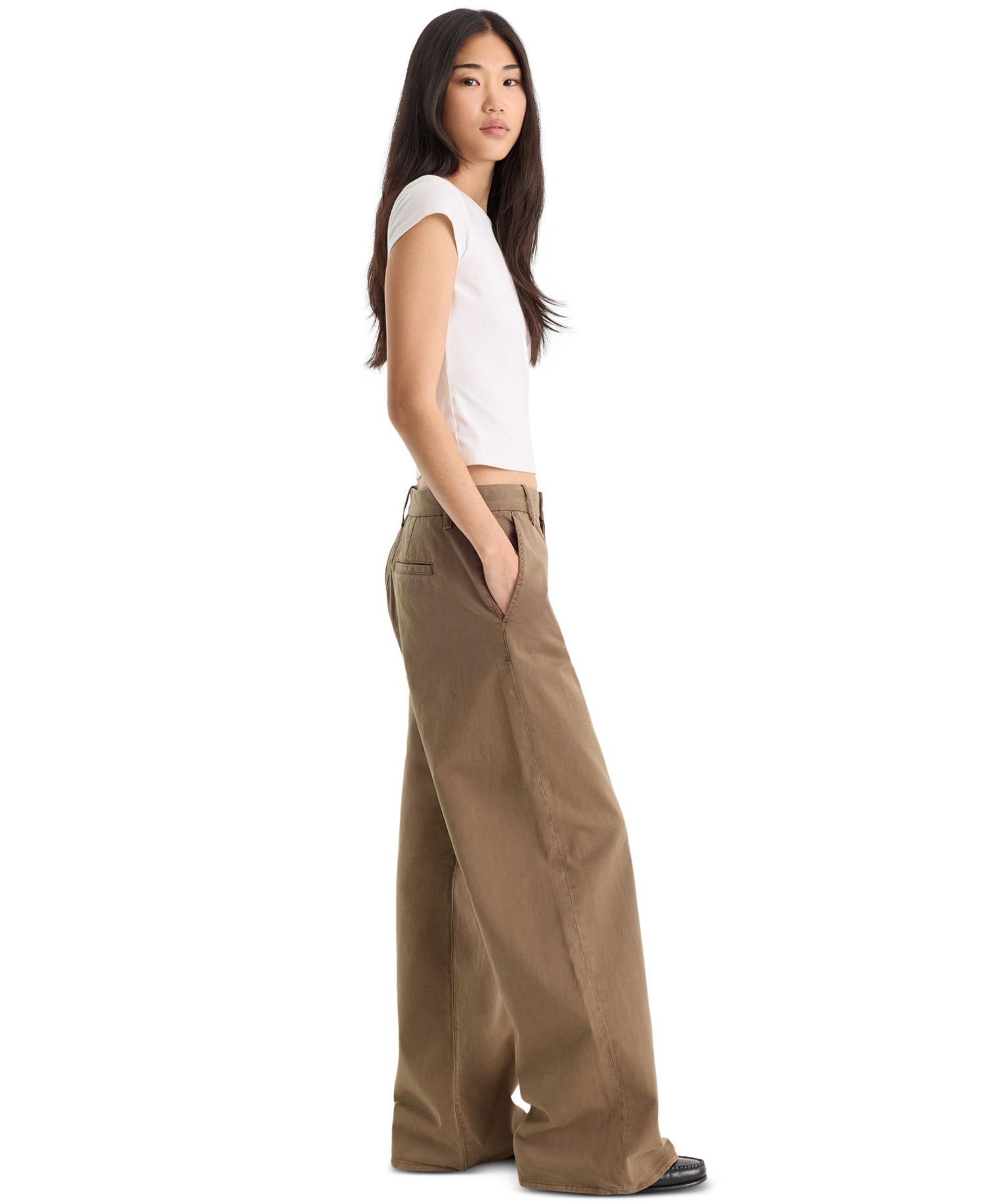 Women's Low Slung Slouchy Straight-Leg Baggy Trouser
