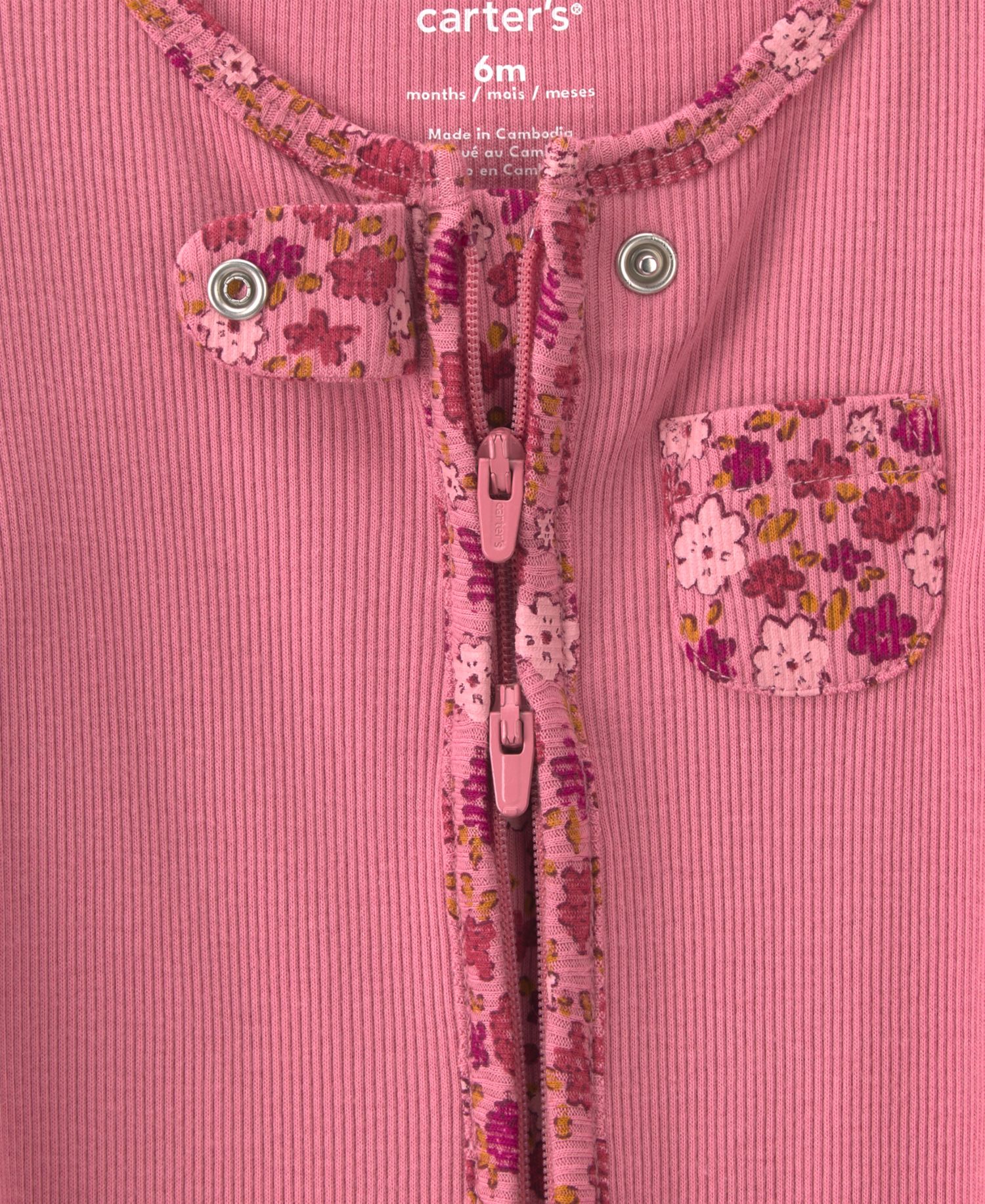 Baby Girls' Floral 2-Way Zip Sleep & Play