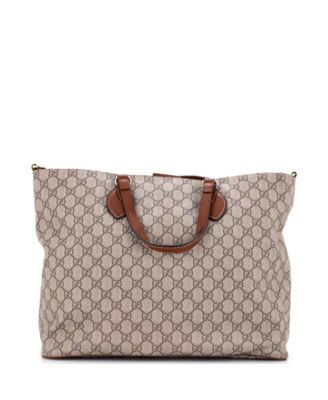 Medium Convertible Soft Tote GG Coated Canvas with Leather
