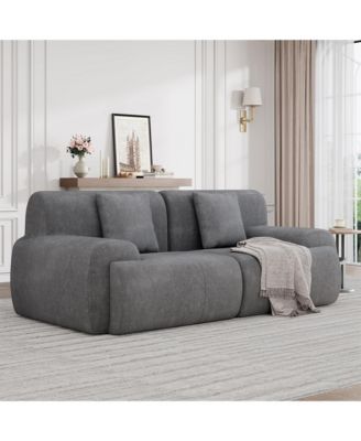 Cozy Cloud-Like Loveseat Couch with Corduroy Fabric, Deep Seat Modular Sofa for Living Room, Bedroom, Small Spaces