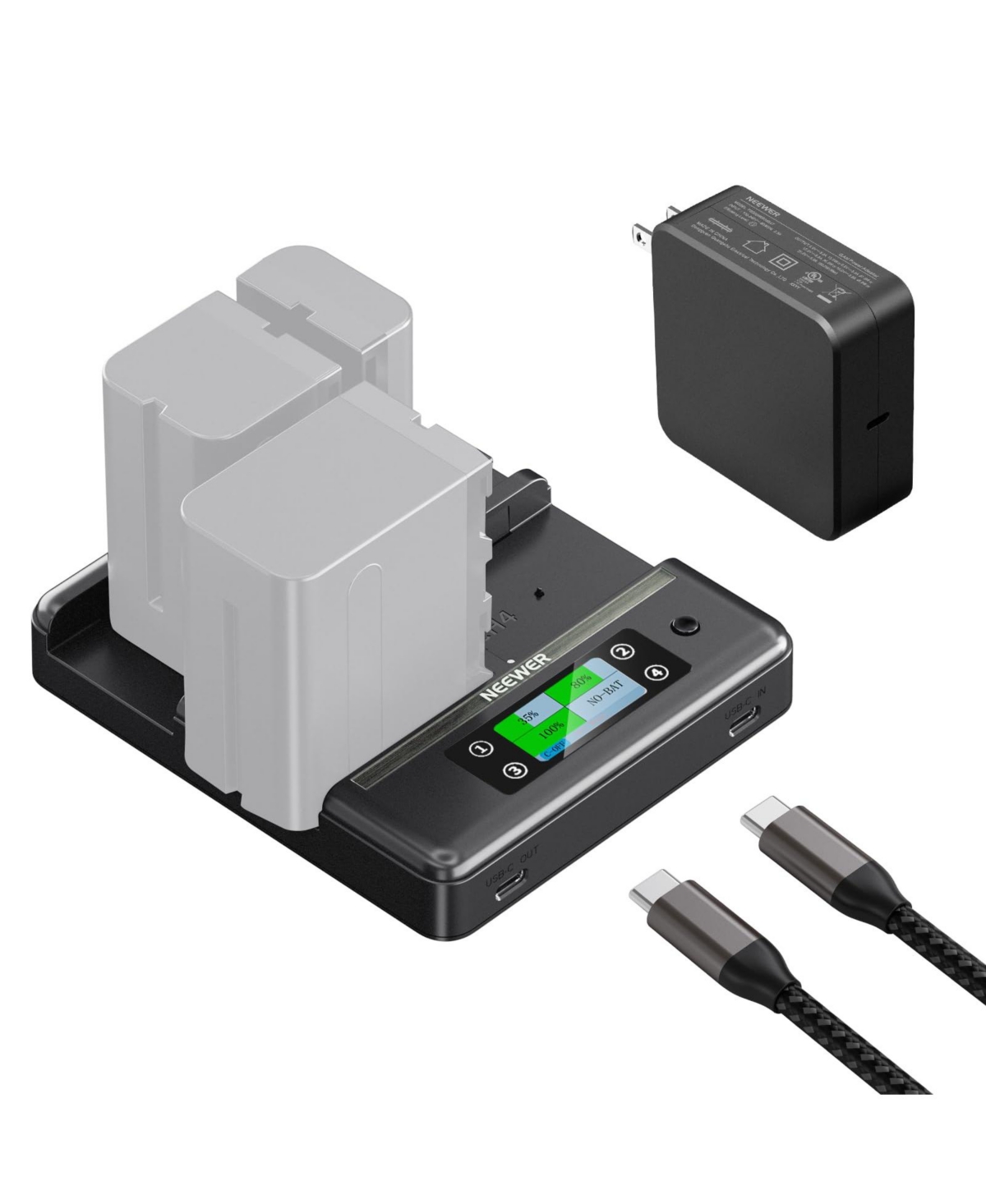 Neewer Nw-F4R Camera Battery and Charging Accessory with Usb C for select Sony Np-f-series devices