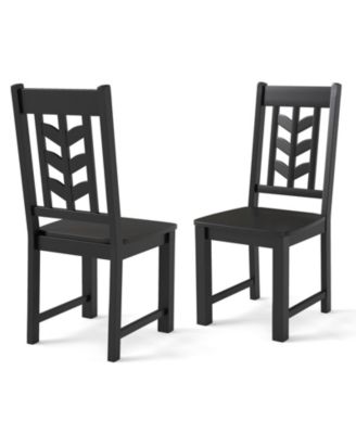 Set of 2 Kitchen Dining Chairs Rubber Wood Frame Side Chairs