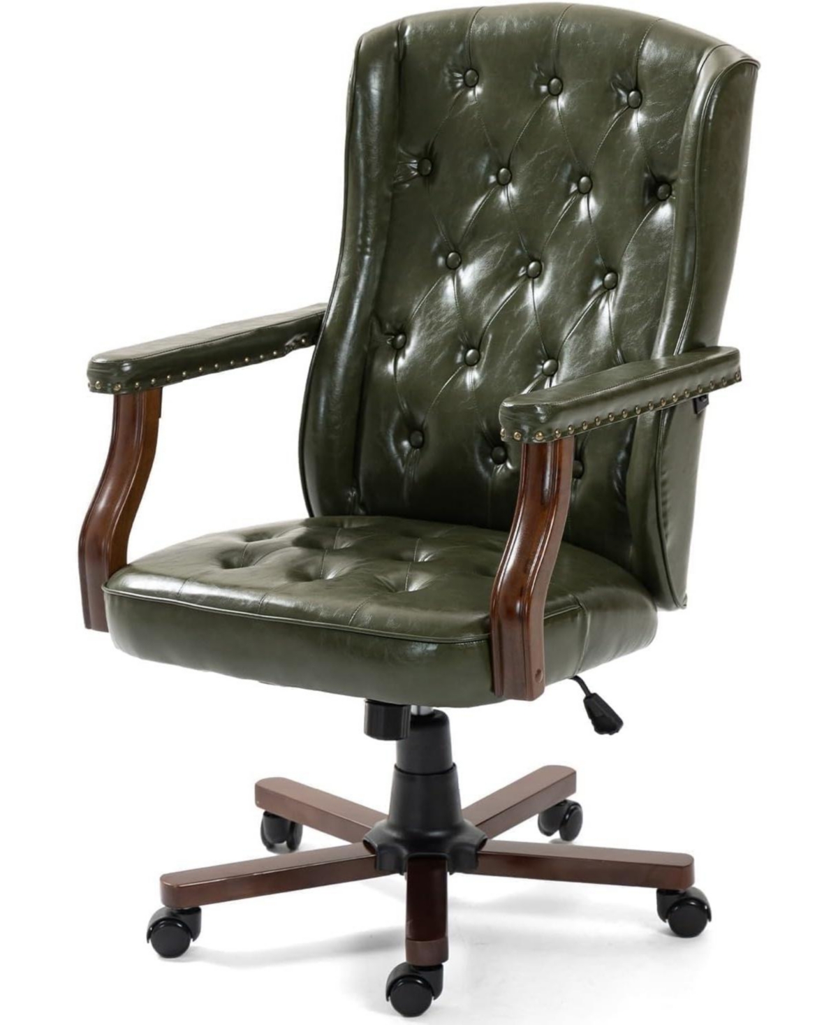 homfan Ergonomic Executive Office Chair with Faux Leather, Wing Back Design, Adjustable Height and Swivel Function, Home Office Desk Chair