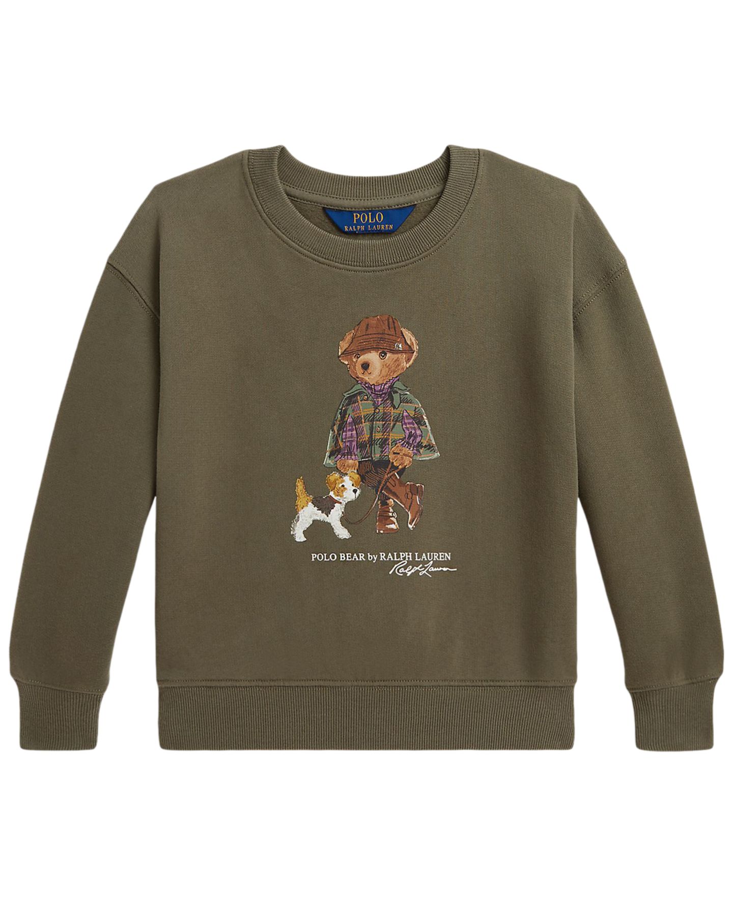 Толстовка Polo Ralph Lauren Polo Bear Long-Sleeve Sweatshirt для девочек, цвет: Оливковый — фото 4