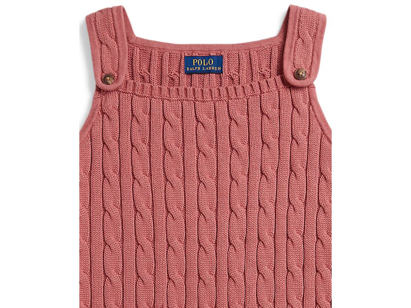Платье Polo Ralph Lauren Cable-Knit Cotton Sleeveless Sweater Dress для девочек, цвет: Холщовый розовый — фото 3