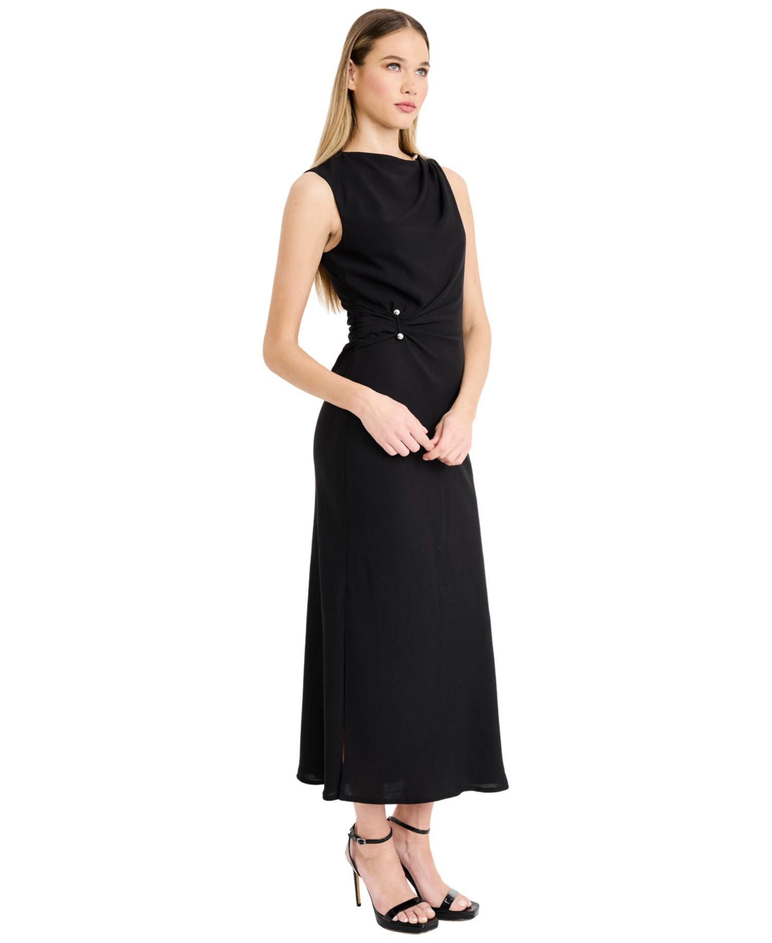 Women's Sleeveless Midi with Metal Details