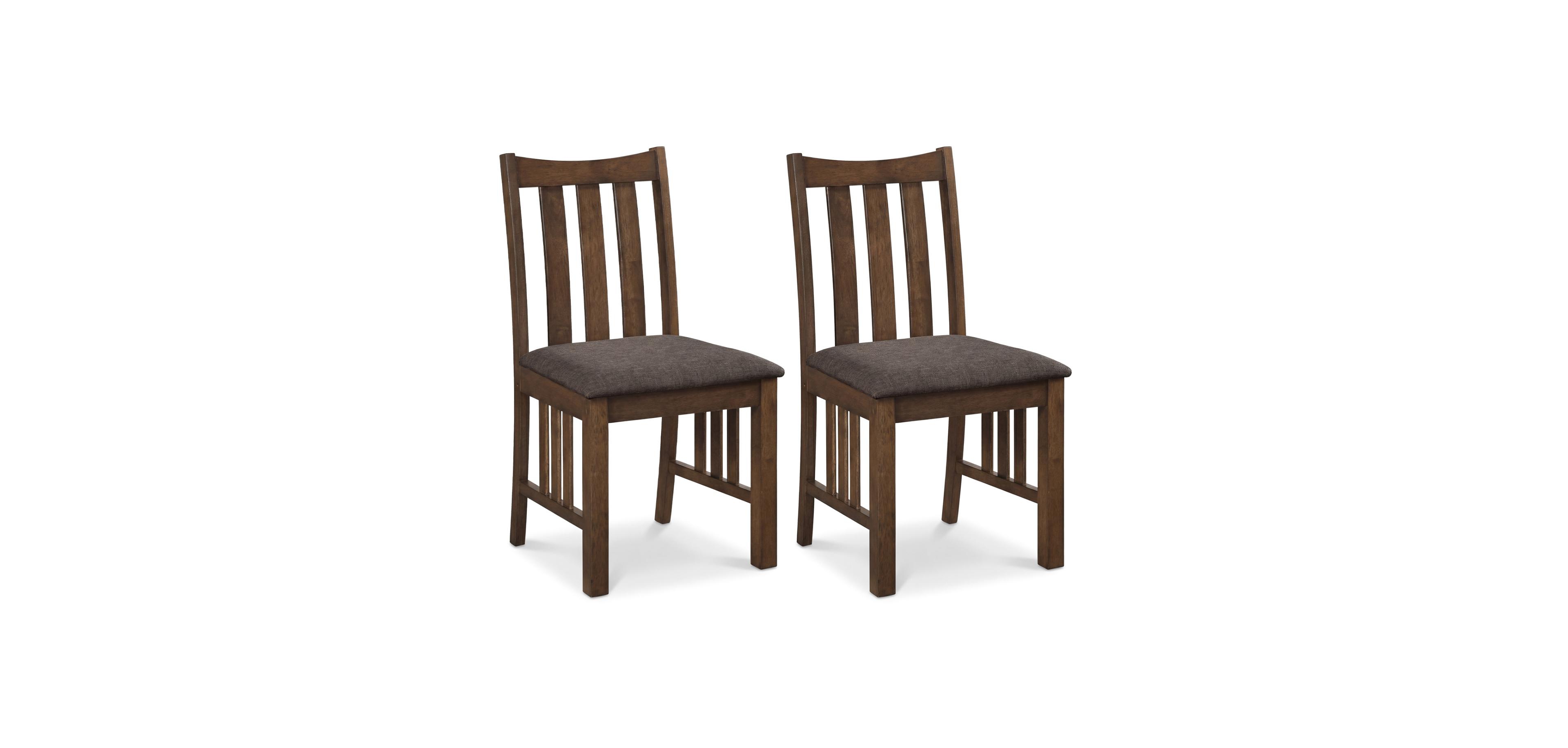 Slickblue Solid Rubber Wood Dining Side Chairs Set of 2 Slat Back Design