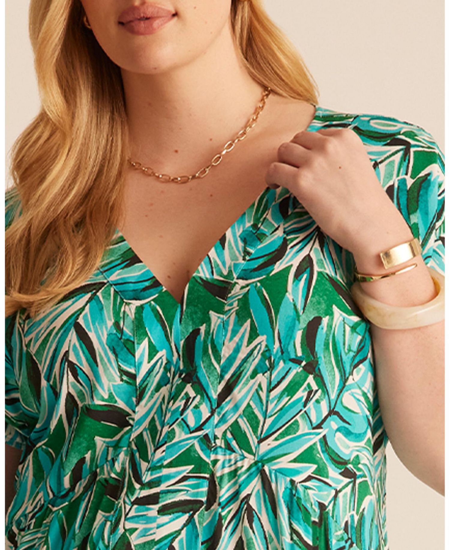Women's Antibes Resort V-Neck Print Shift Mini Dress