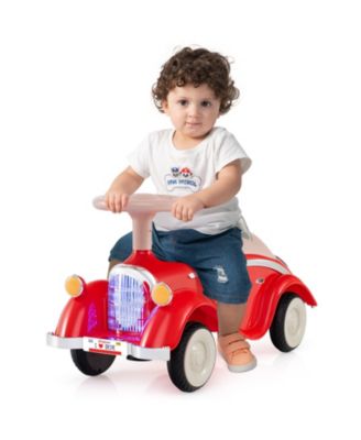 Kids Ride on Push Car with Steering Wheel Horn and Light Under Seat Storage