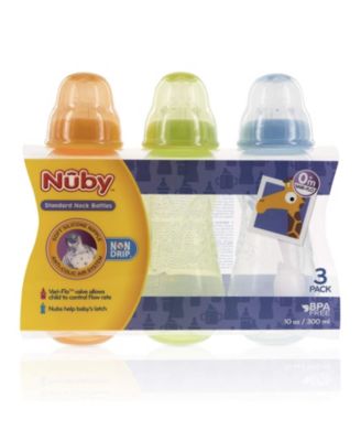 BPA FREE Non Drip Bottles, 10oz, 3 Pack