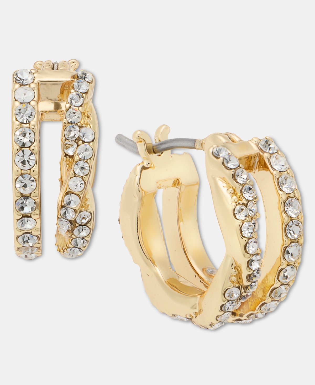 Givenchy Extra-small Pave Split-hoop Earrings, 0.36" In Gold