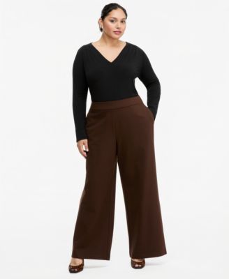 Plus Size High-Rise Pull-On Pants