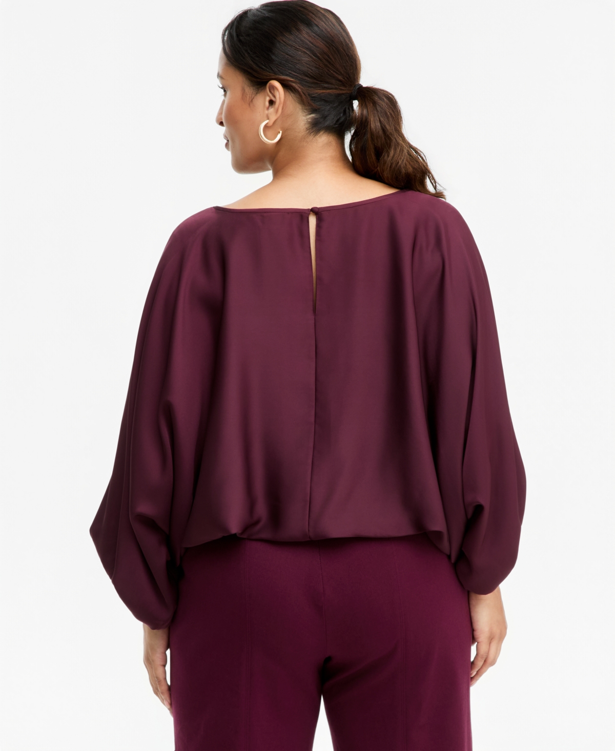 I.n.c. Plus Elbow Bbl Flow Raglan Short-Sleeve Wide-Neck Blouse, Macy's Exclusive