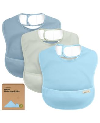 3-Pack Waterproof Baby Bibs for Eating, Lightweight, Mess Proof Toddler Bibs with Food Catcher