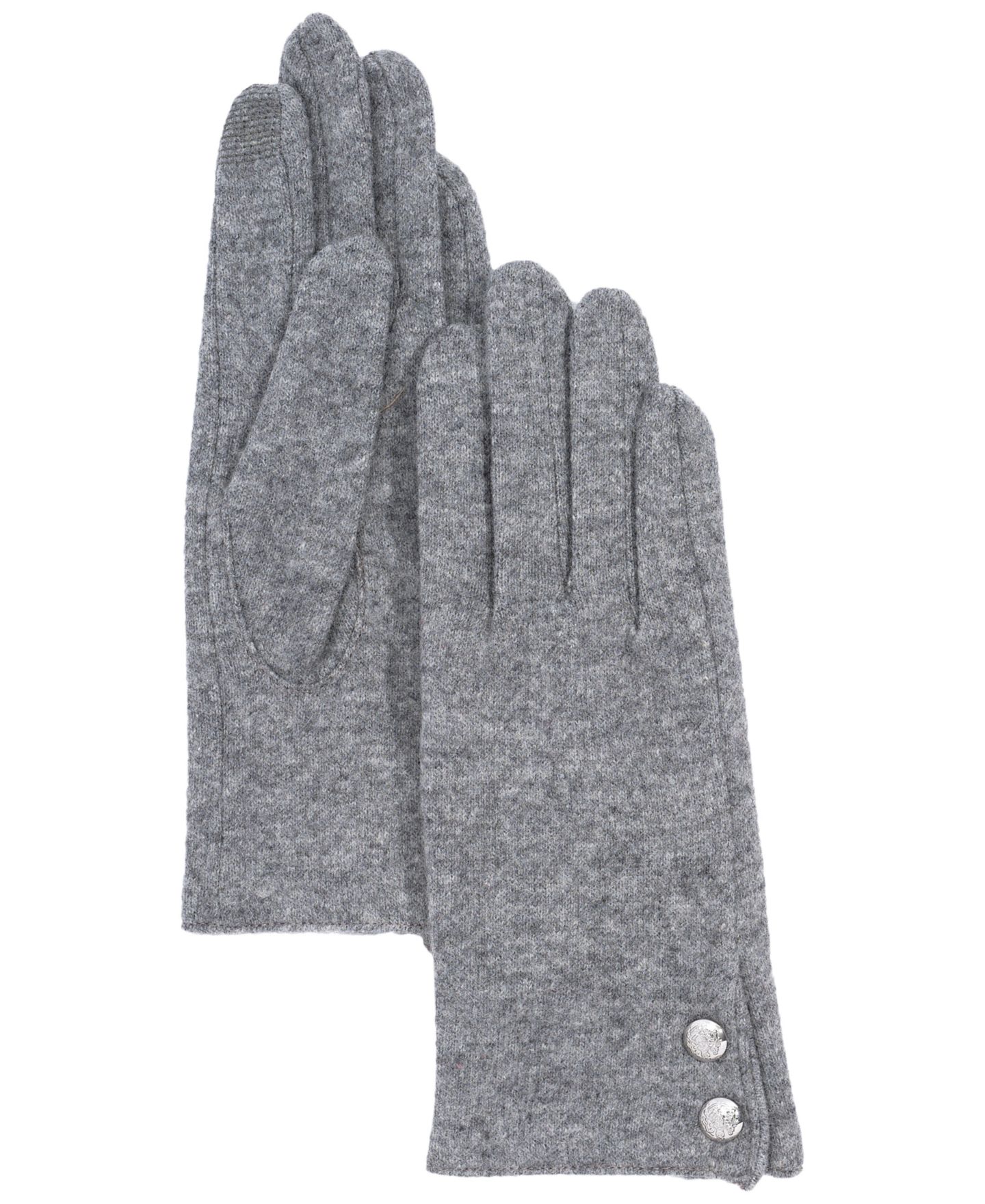Женские перчатки Lauren Ralph Lauren Two Button Cashmere Blend Touch Gloves, цвет: Серый меланжевый — фото 2
