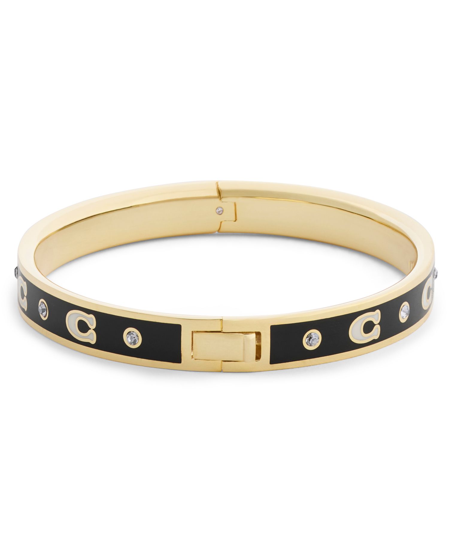 Faux Stone Signature Repeated C Stone Bangle Bracelet