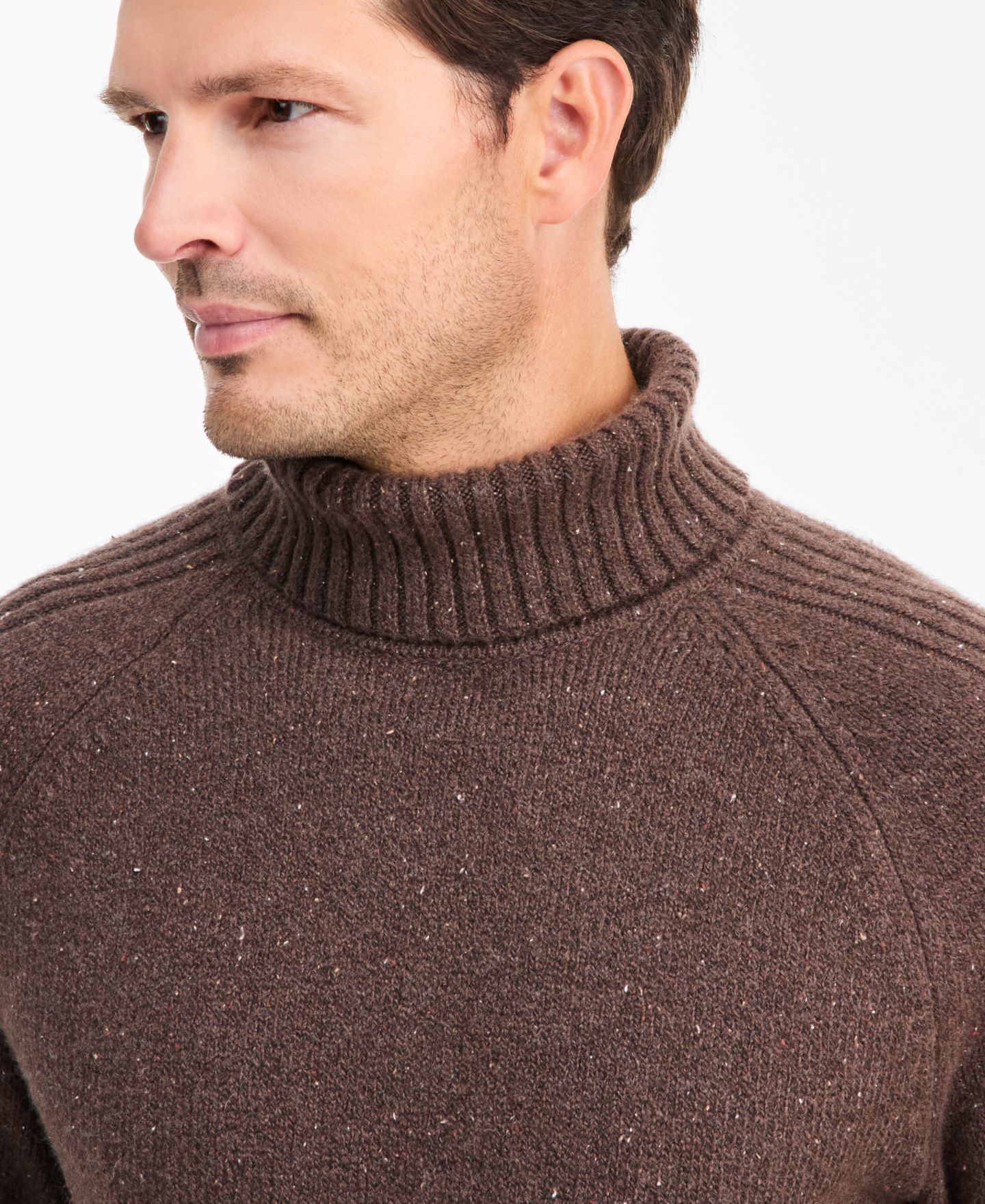 Мужской свитер Club Room Donegal Turtleneck, цвет: Коричневый — фото 2