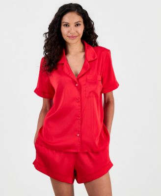 Women's Stretch Satin Short-Sleeve Pajama Set