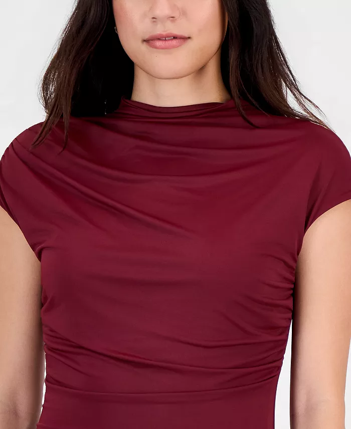 Women's Ruched Cap-Sleeve Midi Dress - thumbnail 7