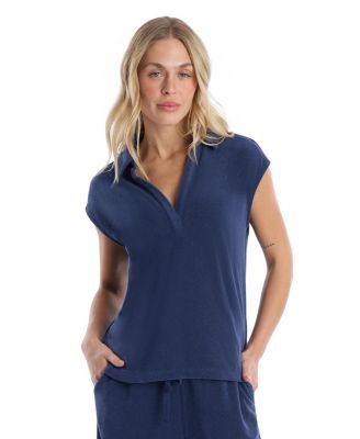 Women's Crochet Trim Polo Tee
