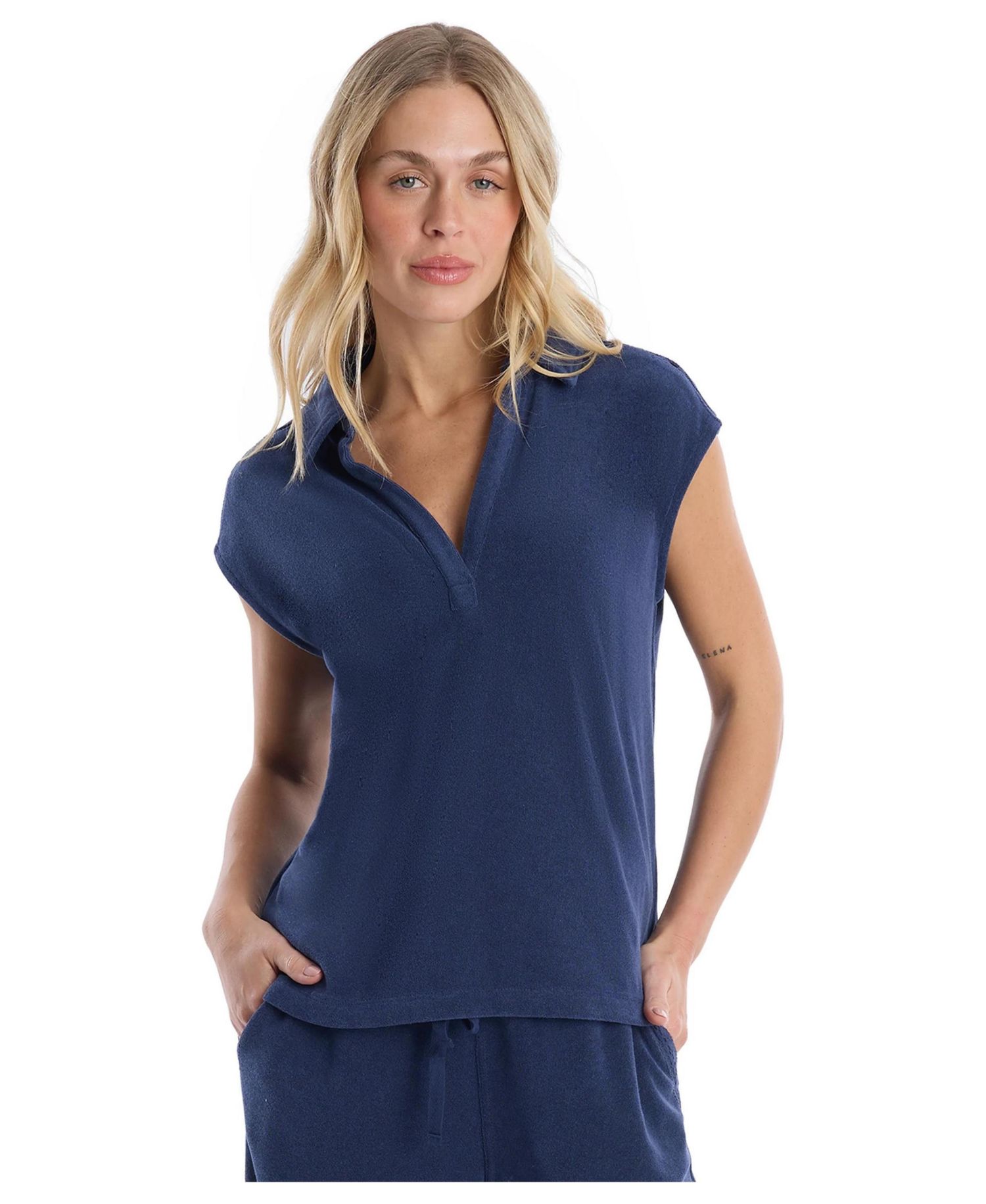 Women's Crochet Trim Polo Tee