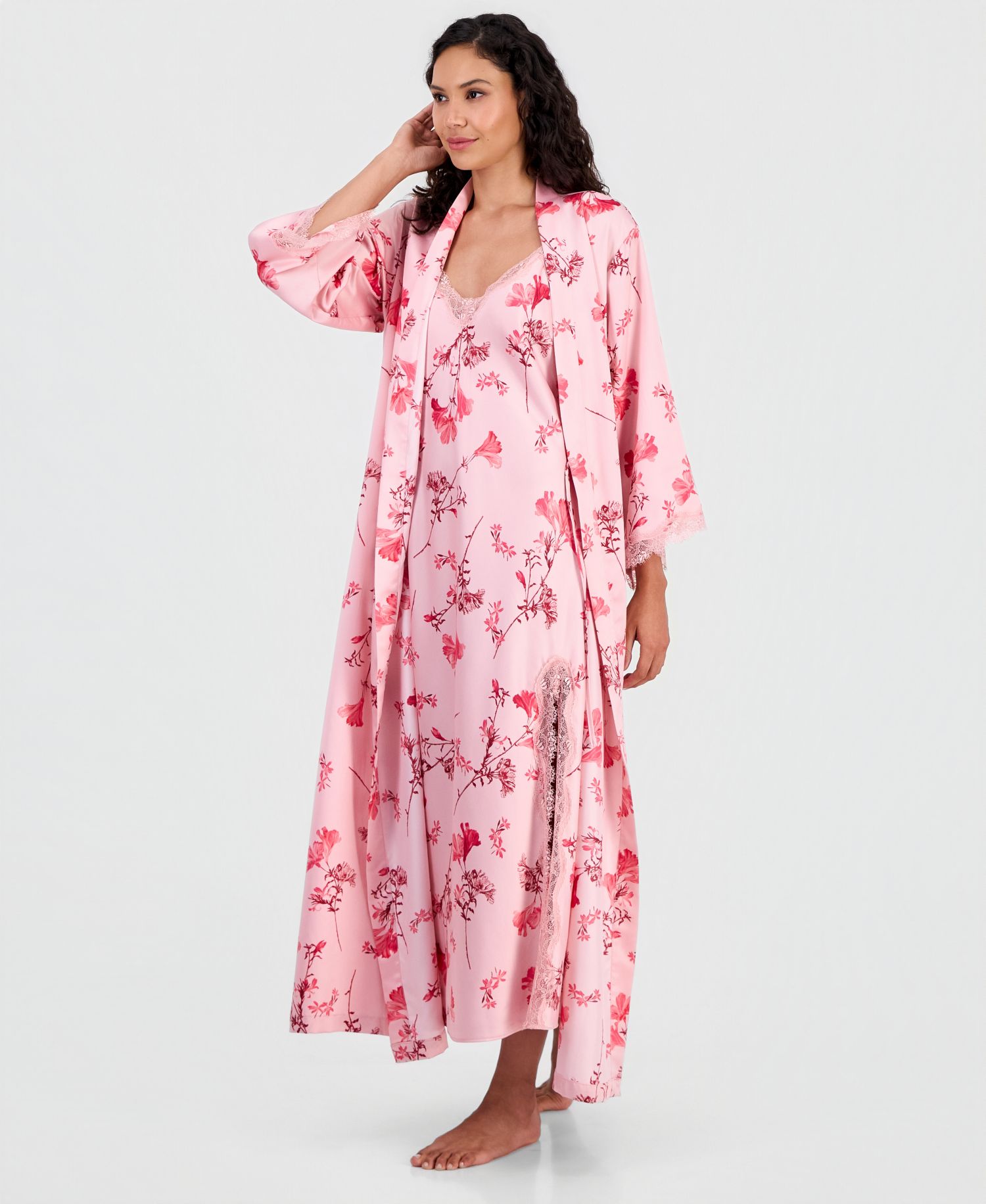Women's Lace-Trim Satin Nightgown