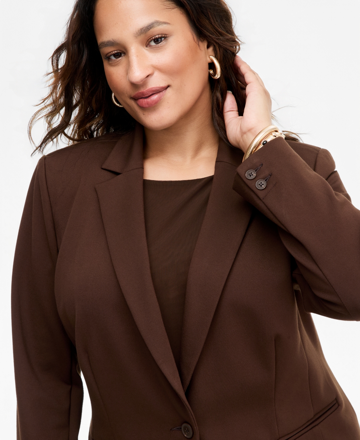 I.n.c. International Concepts Plus Ponte Blazer, Exclusively at Macy's