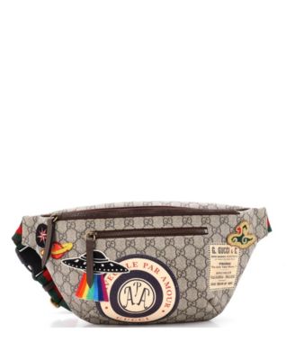 Courrier Zip Belt Bag GG Coated Canvas with Applique