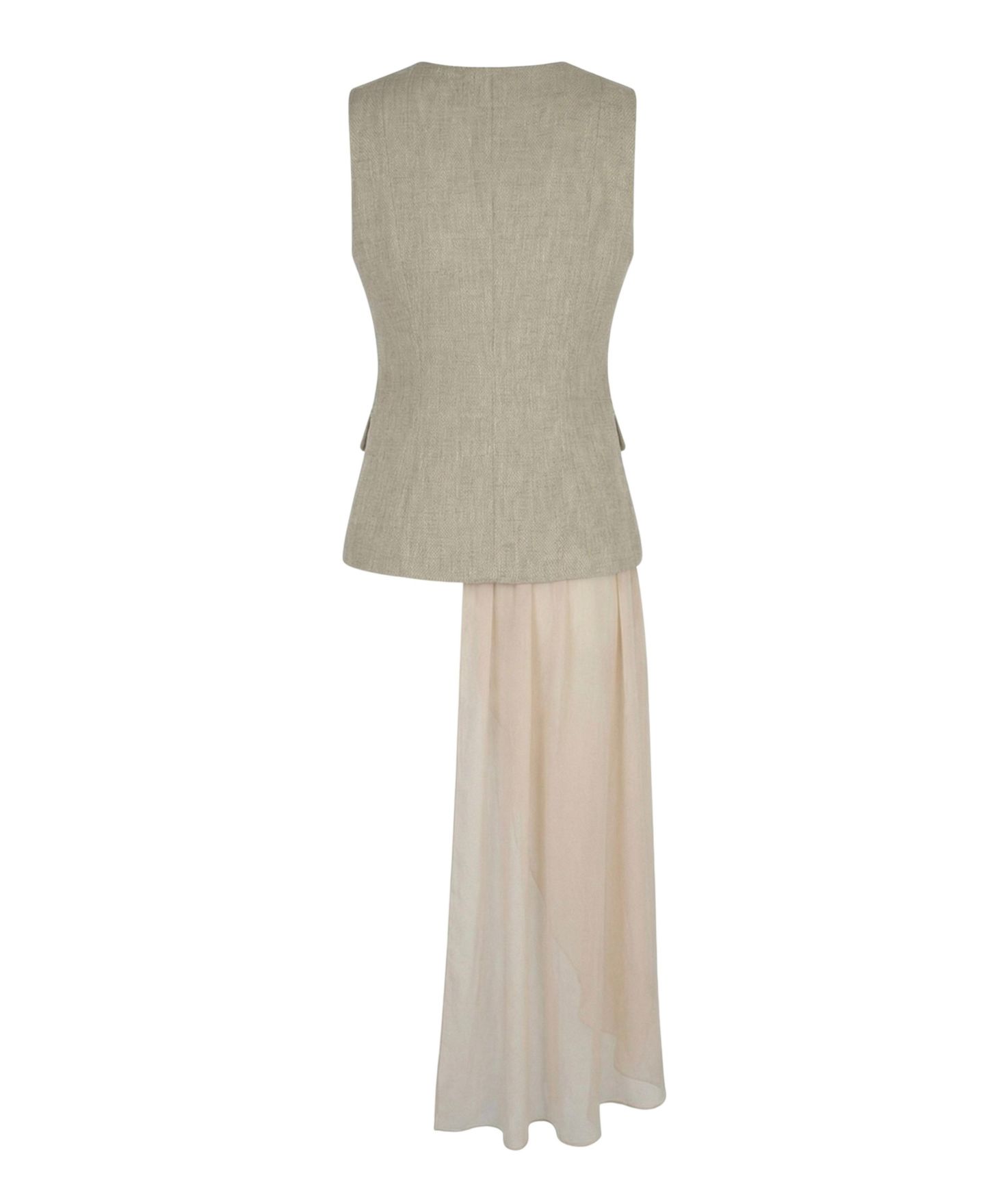 Женский жилет Modenaire Tailored Sleeveless V-Neck Button-Front, цвет: Бежевый — фото 7