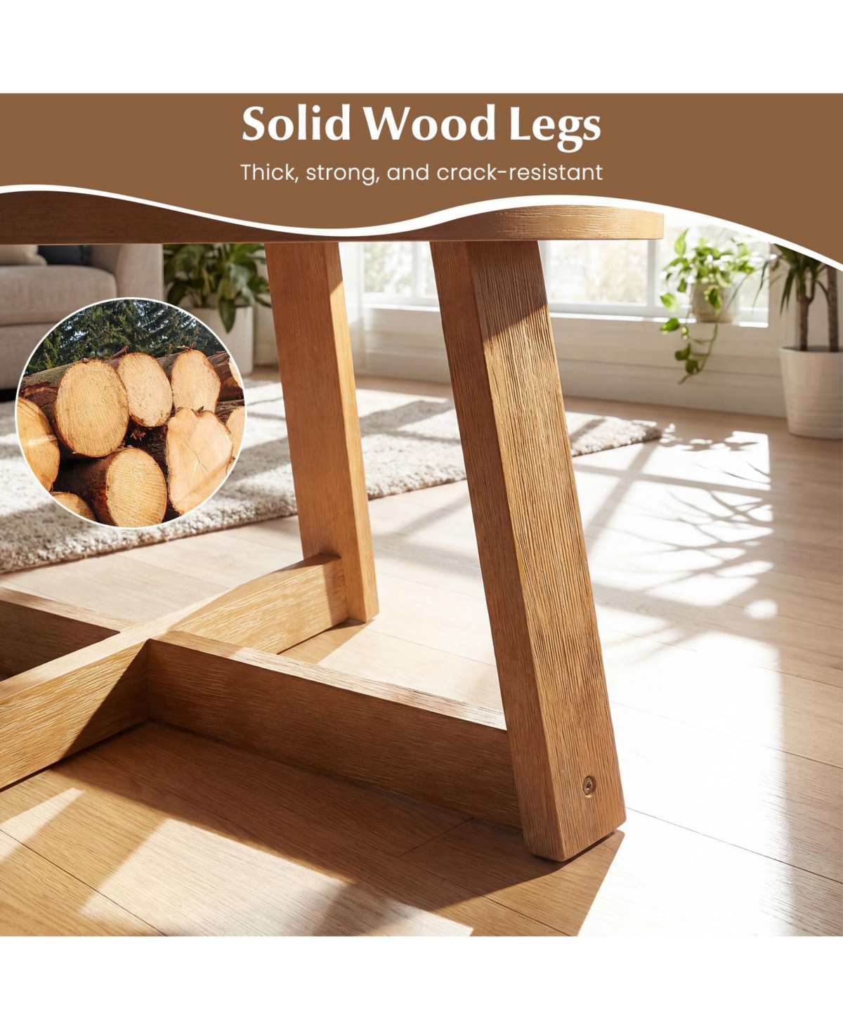 Gymax 30'' Round Coffee Table with Solid Wood Cross-Shaped Base.Farmhouse Accent Tea Table