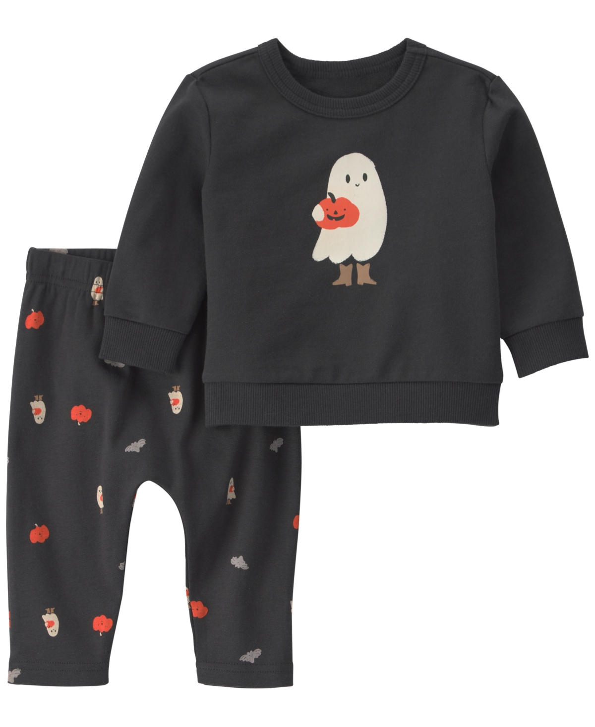 Carter's Baby Girls' Long-Sleeve Sweatshirt and Pants, 2-Piece Set - Black