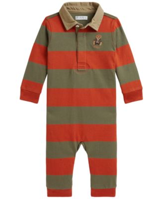 Baby Boys' Polo Bear Cotton Rugby Coverall