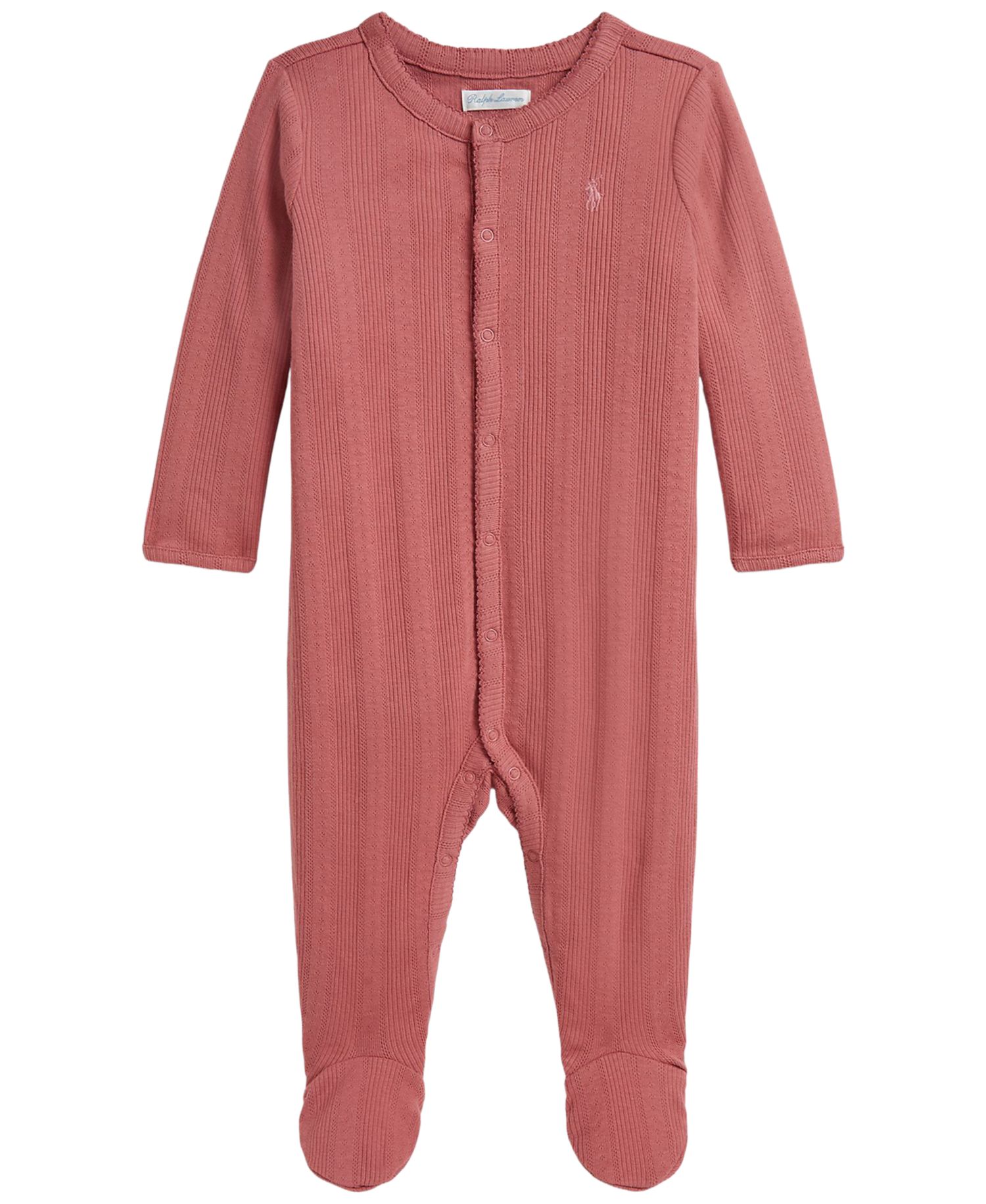 Baby Girls' Pointelle Knit Cotton Footed Coverall