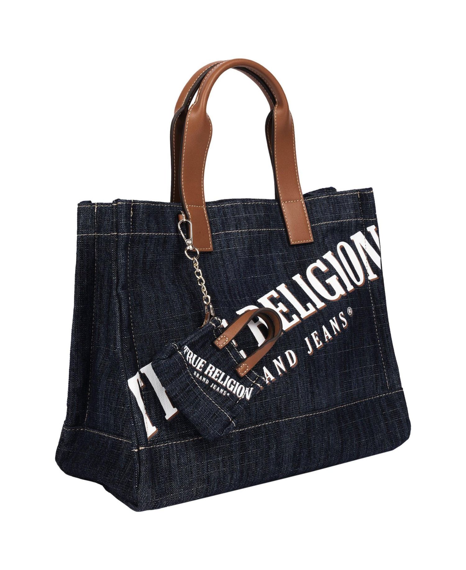 Women's Logo Denim Tote with Tote Dangle Charm