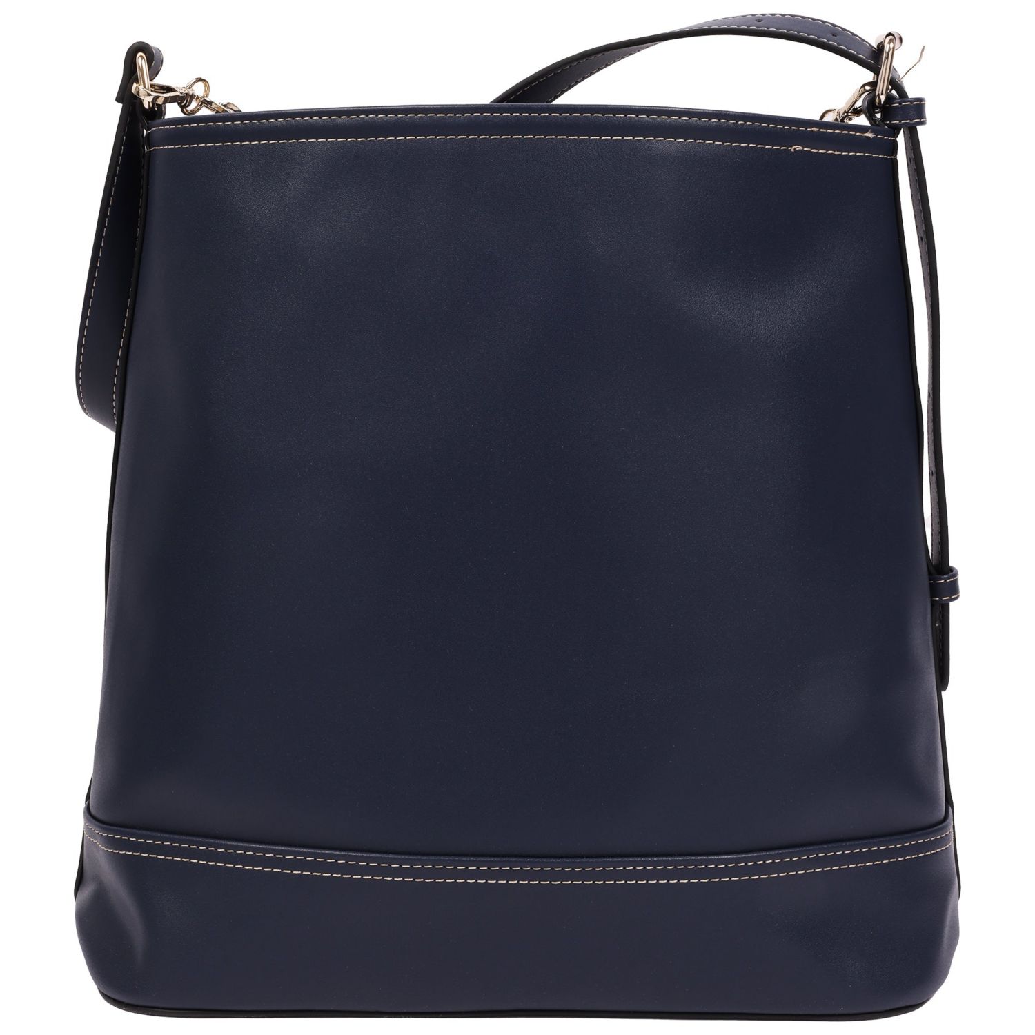 Chain Moto PU Bucket Bag with Charm Chain and Removable Zip Pouch