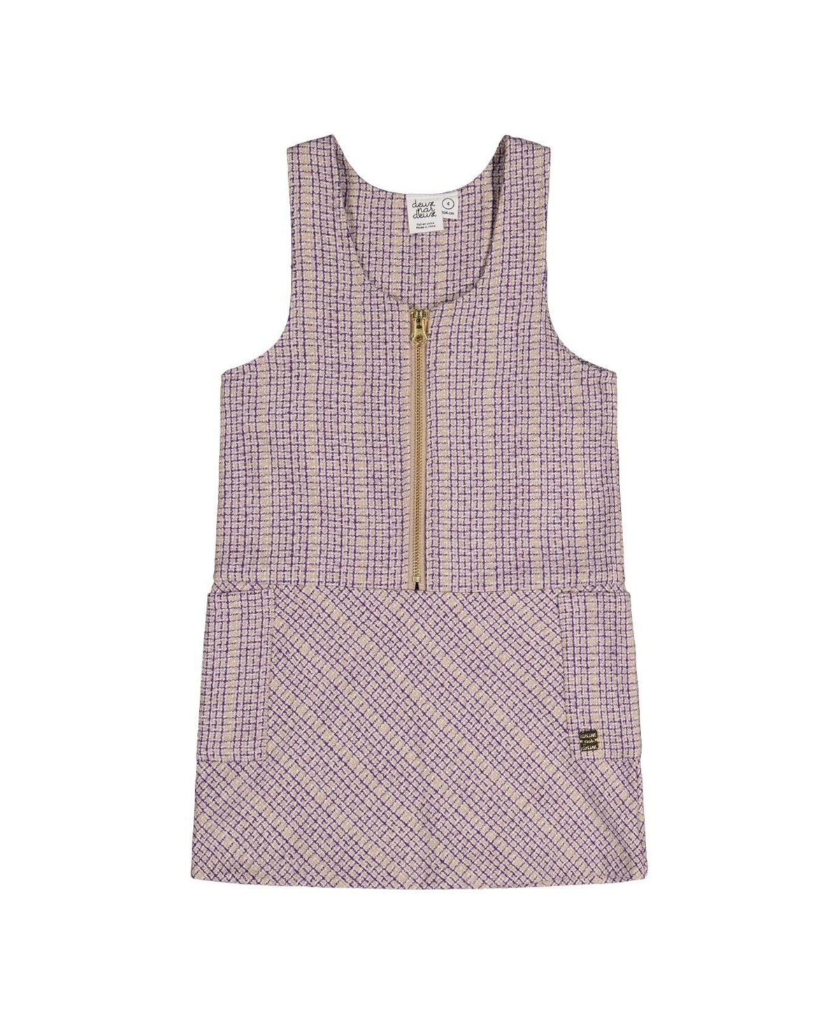 Deux par Girls (2T-5T) Checkered Jumper