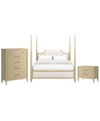 Eave 3-Piece Queen Upholstered Bedroom Set (Bed, Chest & Nightstand)