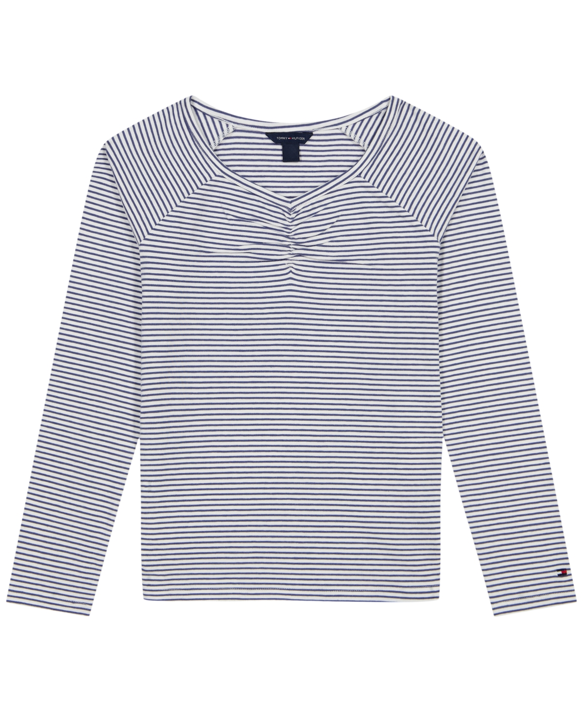 Tommy Hilfiger Girls' 7-16 Stripe Long-Sleeve Jersey Top - White