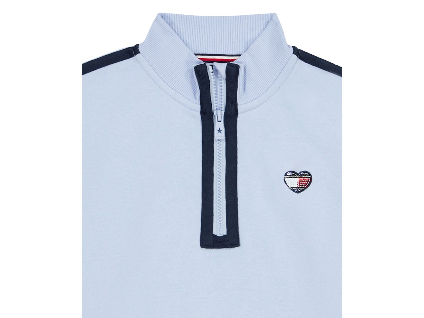 Толстовка Tommy Hilfiger Fleece Quarter-Zip для девочек, цвет: Синий — фото 4