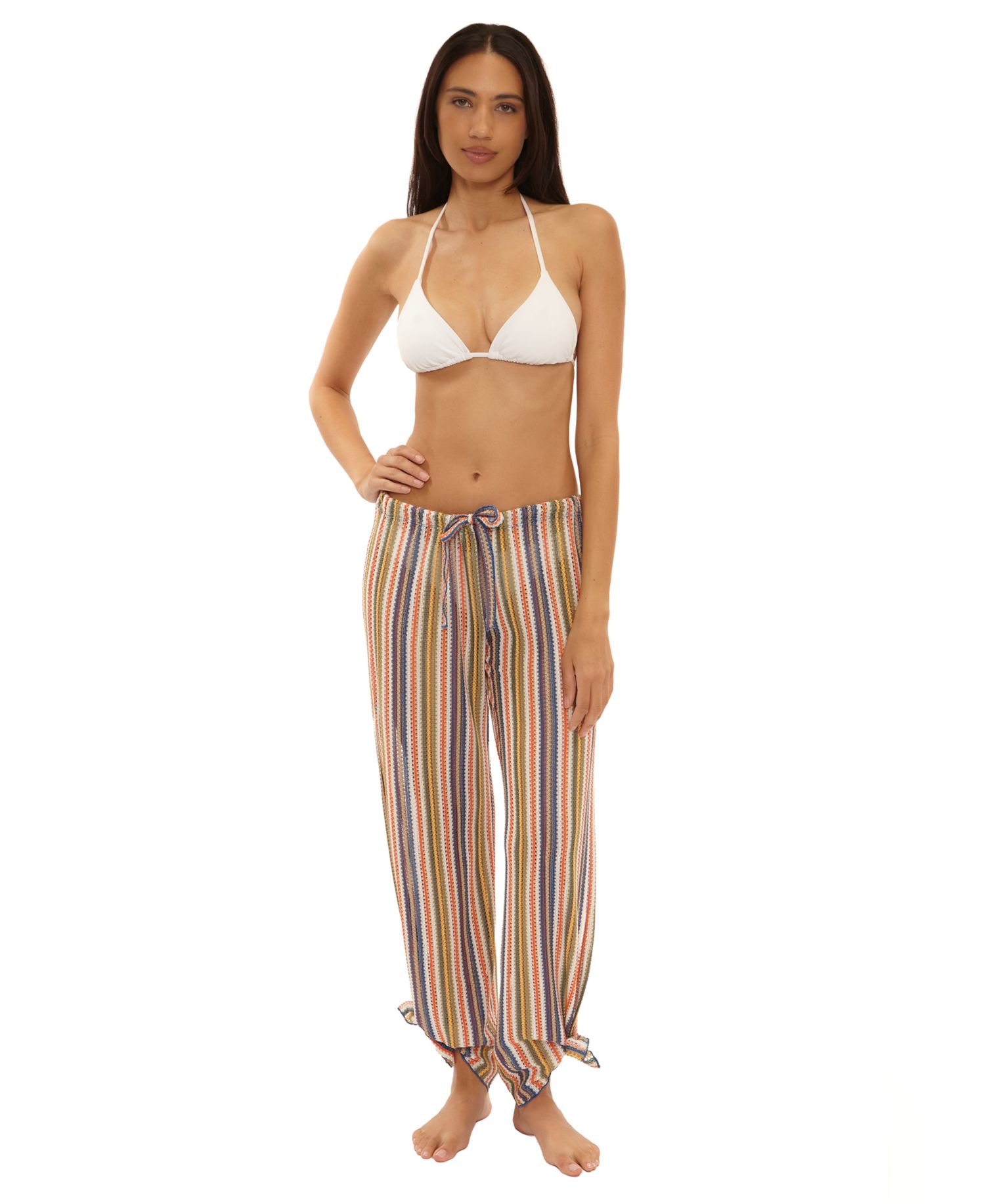 Women's Seaside Stretch Crochet Split Leg Swim Cover-Up Pants