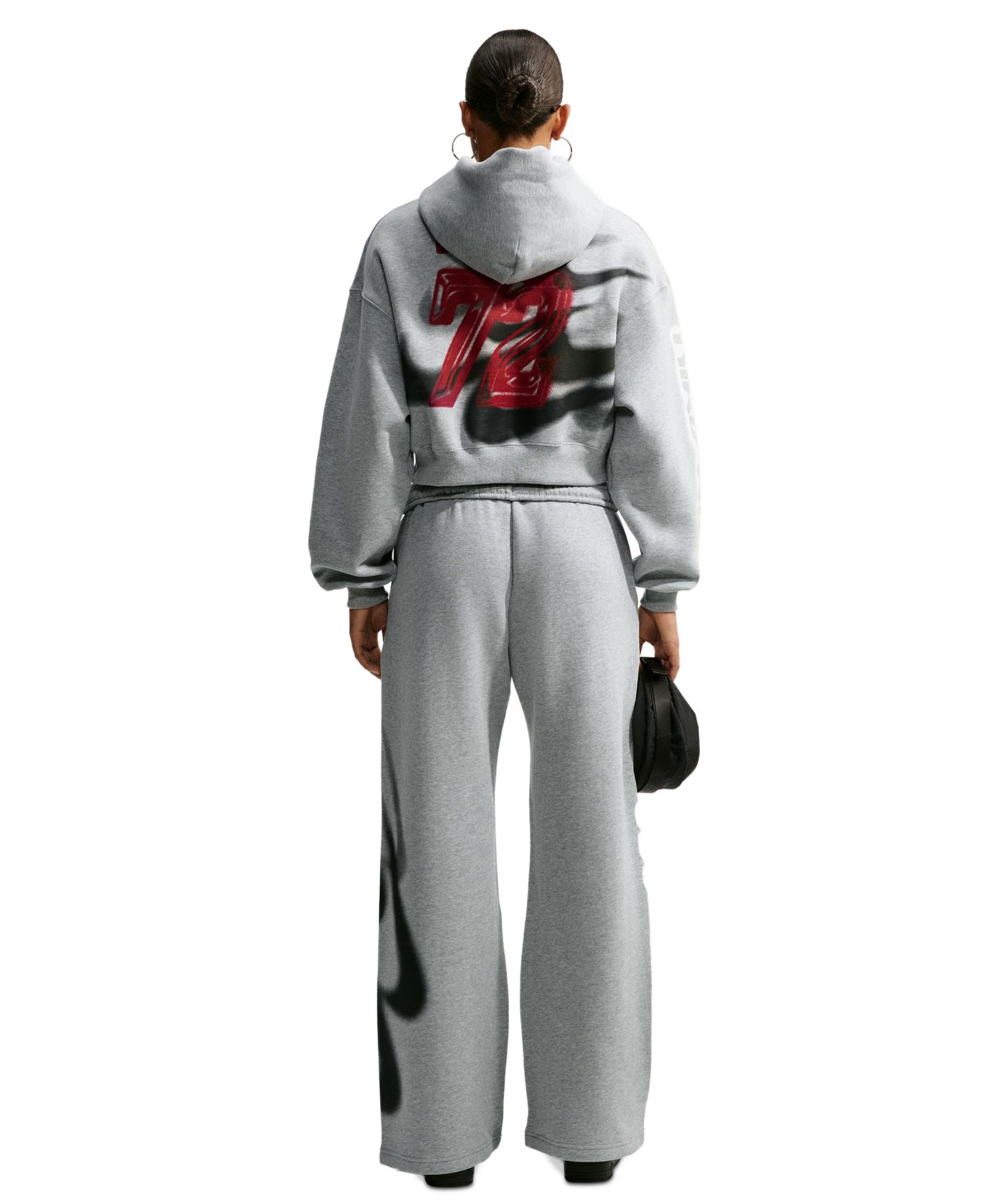Women's Studio Fleece Medium Weight Oversized High-Rise Straight-Leg Graphic Pants