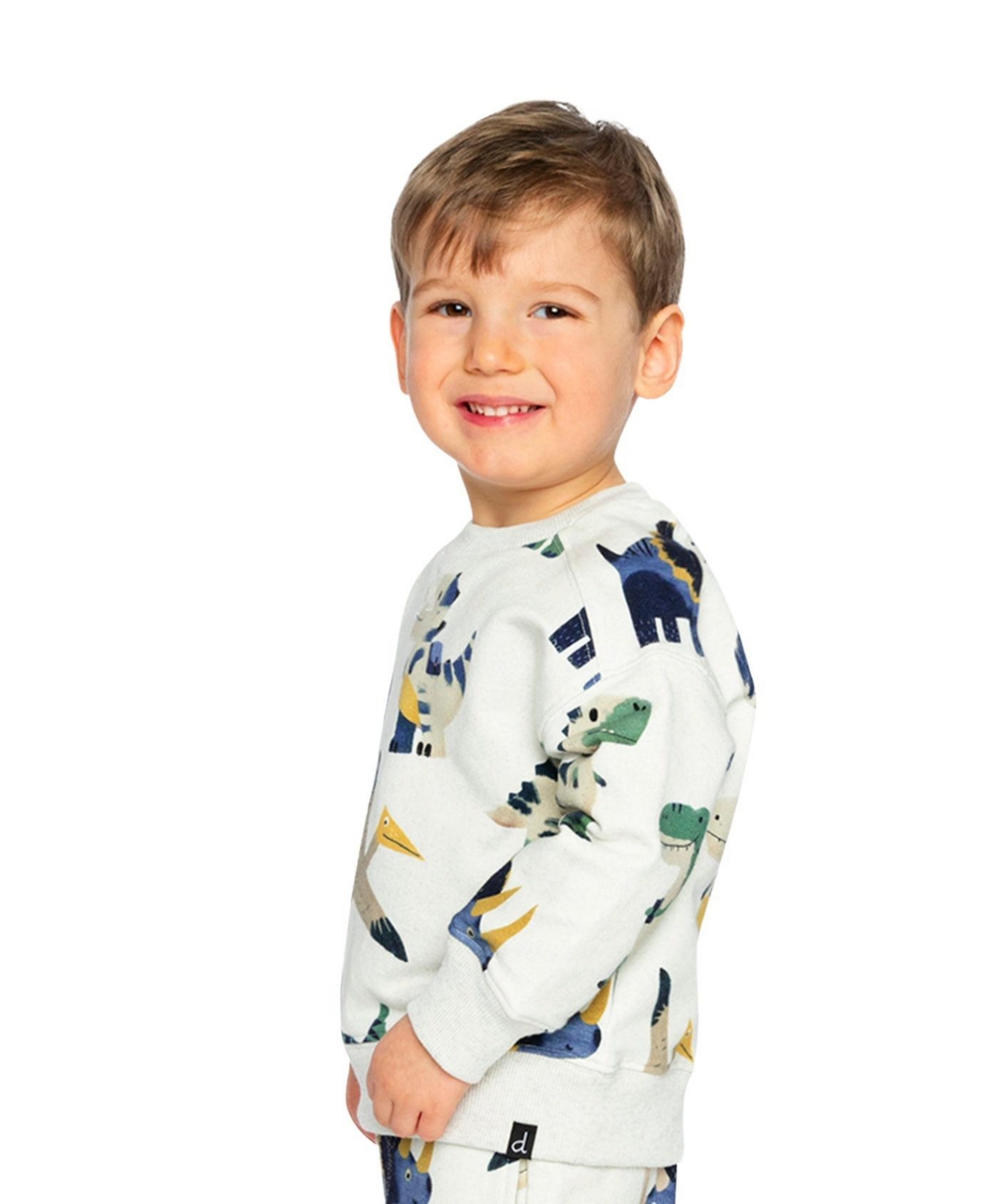 Deux par Deux Little Boys (6-8) Fleece Sweatshirt Dinosaur Print