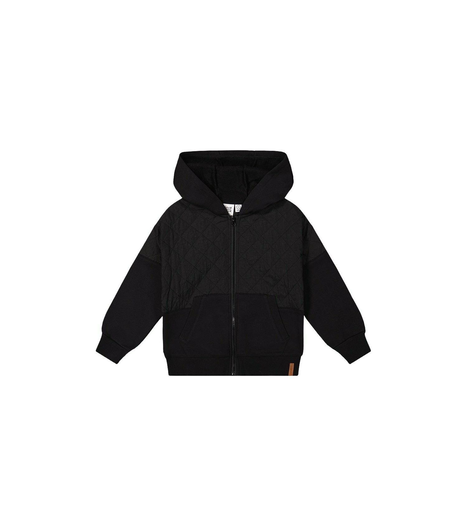Boy's (6-12) Full Zip Hooded Bi-Material Cardigan