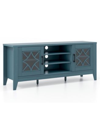 Farmhouse TV Stand for TVs up to 65 Inch with 4 Adjustable Shelves
