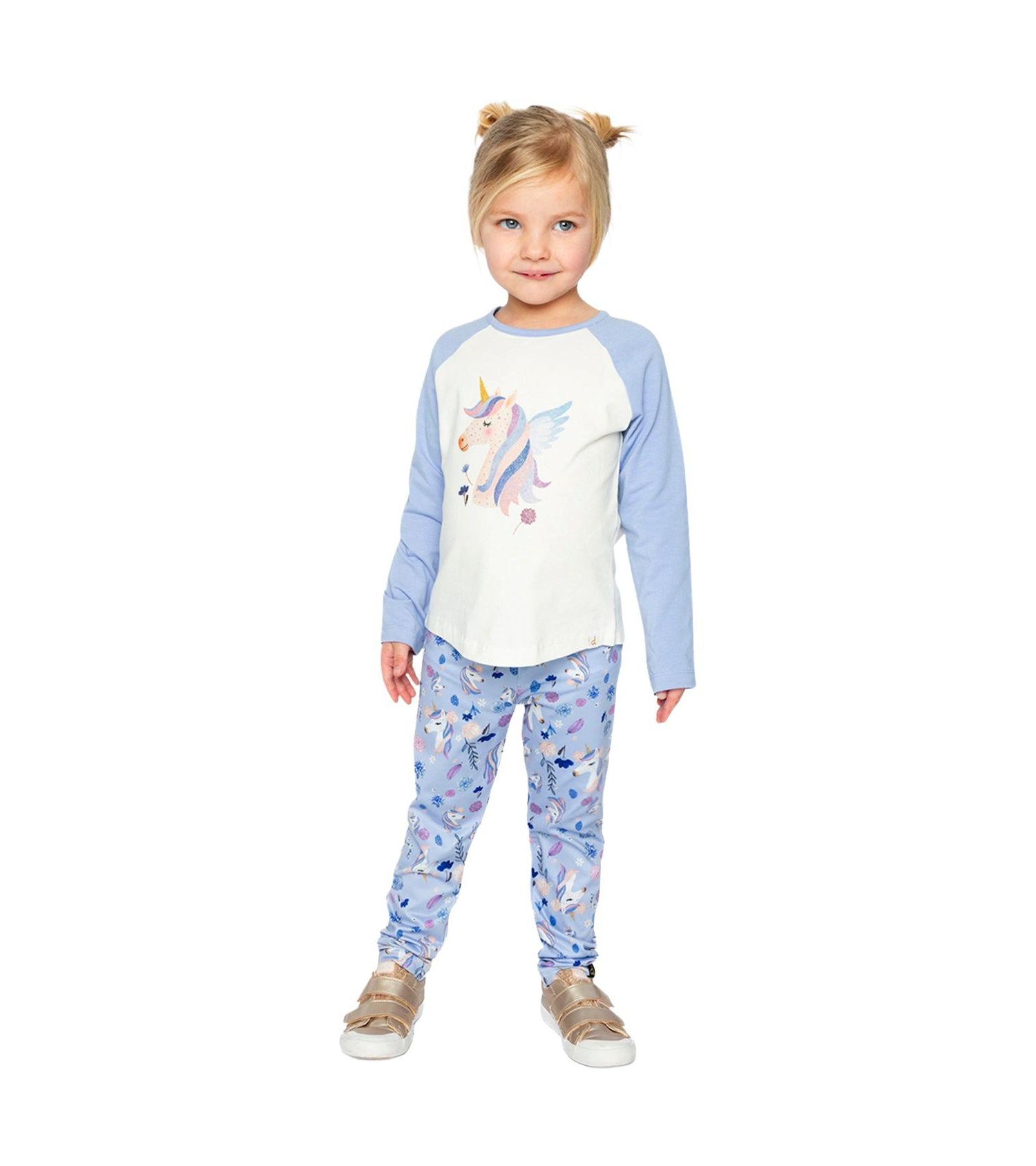 Little and Big Girl (6-12) Printed Leggings Unicorn Print
