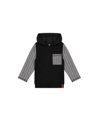 Little and Big Boy (6Y - 12Y) block Hooded Top with Chest Pocket Hoodies